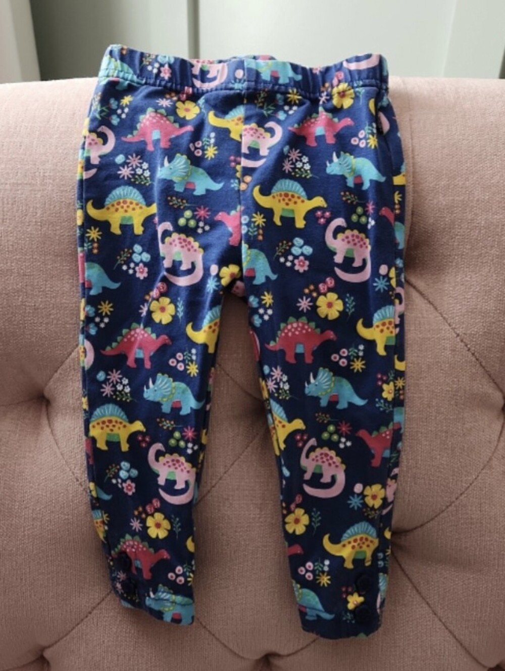 Kids Navy Blue Dinosaur Print Leggings Jojo Maman Bebe 6-12